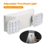 AC85-265V LED Emergency Light Two-Head Adjustable 1800mAh Batterys Wall-Mounted Lamp for Residential Commercial Garage Basement