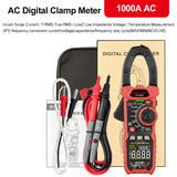 HT208A/D Professional Digital Clamp Meter Anto-Range 1000A 1000V AC DC Current Clamp True RMS VFD REL Ohm Capacitor NCV Tester
