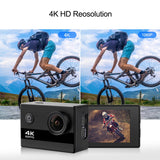 HOT-Sports Camera 4K 60 Frame HD Waterproof Camera 2.0 Inch IPS Underwater Camera Cycling Sports DV Camera