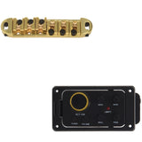 -Roller Adjustable Saddle Tune-O-Matic and Brass Rollers Bridge with KLT-10B 4 Band EQ Equalizer Preamp Guitar Pickup