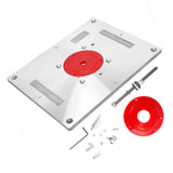 300mmX235mmX9.5mm Engraving Machine Flip Plate Aluminum Alloy Router Table Insert Plate with Lift Aids for Woodworking Bench