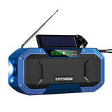 Multifunctional Bluetooth Speaker Radio Solar Hand Crank Dynamo Powered FM/AM Weather Radio IPX6 Outdoor Flashlight SOS Speaker