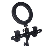 Ring fill light dual mobile phone live broadcast support desktop selfie LED anchor beauty fill light 360°rotate/move