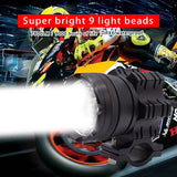 2PCS Universal 9 Chips Headlight LED Motorcycle Motorbike 7800 LM Moto Spotlight Waterproof Fog Spot  Motos Bulb Super bright