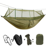 Portable Mosquito Net Hammock Tent Adjustable Straps and Carabiner Double Wild Outdoor Sleeping and Resting Hammock 260*130cm