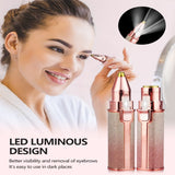 Portable 2 IN 1 Electric Epilator Eyebrow Trimmer Female Body Facial Lipstick Shape Hair Removal Women Painless Razor Shaver
