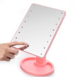 360 Degrees Rotation Makeup Mirror Adjustable 16/22 Leds Lighted LED Screen Portable Luminous Cosmetic Mirrors J9