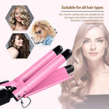 Triple Barrel Hair Curling Iron Perm Splint Ceramic Hair Curler Tongs Hair Crimper Iron Hair Waver Styling Curling Wand Tool