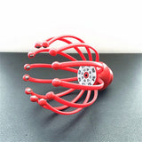 Upgraded Head Massager Electric Manual Dual-use Rechargeable New Steel Ball 12 Claw Head Massager Red