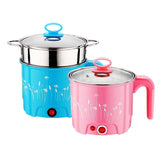 Cute 1.8L 450W Multifunction Electric Cooker Stainless Steel Steamer Hot Pot Noodles Pots Rice Cooker Steamed Eggs Pan Soup Pots