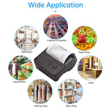 Portable BT 80mm Thermal Receipt Printer Personal Mini Bill POS Mobile Printer with Rechargeable Battery Support ESC/POS