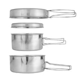 Outdoor Stainless-Steel Camping Cookware Set Camping Bowl Outdoor Bowl Pot Set Hiking Backpacking Cooking Picnic