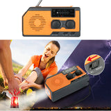 Hand Crank Radio Solar Crank Dynamo Powered AM/FM/NOAA Weather Radio Use Emergency LED Flashlight Power Bank Multifunctional