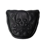 Skull Rhombus Golf Putter Cover Magic Tape PU Leather Golf Club Cover Putter Protector for Blade Putter 2 Colors Golf Headcover