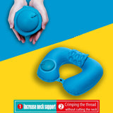 U Shape Air Inflatable Support Neck Pillow for Airplane Travel Sleep