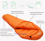 Very Warm White Goose  filled Adult Mummy style  Fit for Winter Thermal 4 kinds of thickness Camping Travel