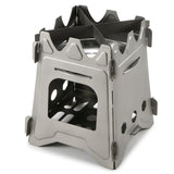 Lixada Outdoor Compact Folding Titanium Wood Stove Portable Ultralight for Camping Cooking Picnic Travel with Mini Alcohol Stove