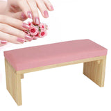 Nail Art Hand Rests Pillow Mat Soft PU Leather Wooden Stand Arm Rest Cushion for Nail Salon Manicure