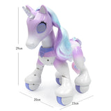 Muwanzi Large RC Unicorn Robot With Light Music Infrared Induction Cartoon Cute Electric Educational Animal Toys for children