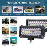 1/2pcs 400W Work Lights LED 7inch High Bright Bar Driving Lamp 3 Rows 40000LM 6000K Working Light for SUV ATV Truck DC 9-30V