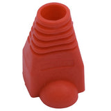 100 Pcs RJ45 Jacket Crystal Head Jacket Plastic Protective Cover Ethernet Network Cable Connector Cover(Red)