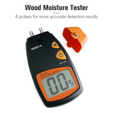 Wood Moisture Tester MD814 Four Needle Type Wood Hygrometer LCD Display Digital Wood Log Moisture Detector Floor Humidity Tester