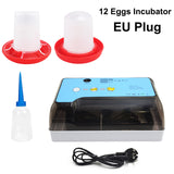 12/15Eggs Incubator Fully Automatic Temperature Control Water Replenishment Thermoregulator Brooder for Chicken Goose Bird Quail