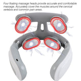 Neck Massager Heat Micro Electric Massager Shoulder Pain Relief Relax Muscles 4 Heads Vibrator Heated Intelligent Massager