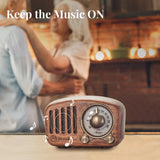 R919 Classical Retro Radio Receiver Portable Mini Wood FM SD MP3 Radio Stereo Bluetooth Radio Speaker AUX USB Rechargeable Radio