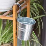 8pcs Silver Multipurpose Fence Balcony Indoor Outdoor Hanging Flower Pot Rustproof Home Decor Iron Bucket Planter With Hook