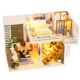 CUTEBEE DIY Doll House Wooden Doll Houses Miniature Dollhouse Furniture Kit with LED Toys for Children Christmas Gift  L023