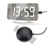 Creative Led Vibration Alarm Clock Multifunctional Dual USB Charging Mute Bedside Luminous for Deaf and Hard of Hearing Snooze