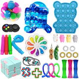 Popite Dimple Fidget Toys Set Box Pushs Bubble Fidget Toys Pack Children Adult Sensory Popete Game Kit Stress Reliever Toy