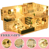 CUTEBEE DIY Dollhouse Wooden Doll Houses Miniature Doll House Furniture Kit Casa Music Led Toys for Children Birthday Gift M21