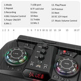 NEW Shinco Powerful Speaker System DJ Light Speakers with High Power Column 12-inch Woofer Portable Karaoke Speaker with