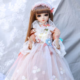1/3 BJD Doll 60CM 18 Ball Jointed Dolls With Outfits Palace Maxi Dress Wig Shoes Makeup Toys Gifts For Girls Collection