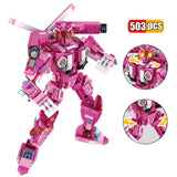 503Pcs 4 IN 1Rescue Police Deformation Robot Mech Building Blocks City Ambulance Emergency Aircraft Bricks Toys Gifts Children