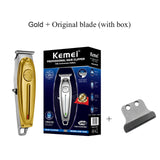Kemei 1949 Professional Hair Clipper All Metal Men Electric Cordless Hair Trimmer 0mm Baldheaded T Blade Finish Haircut Machine
