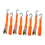 4 PCS/Set inch Tie Down Straps Heavy Duty Cargo Motorcycle Truck Luggage Ratchet Straps with Hooks (Orange)