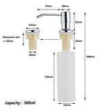 Black Stainless steel Liquid Soap Dispensers Kitchen Sink Hand Soap Dispenser ABS Plastic Bottle Easy To Fill Kitchen Accessorie