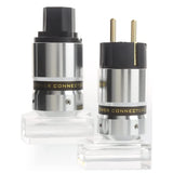 1 Pair Hi-End Gold Plate EUR Schuko, AC 16A 250V EU Power Plug, IEC Connector Plug, Hifi Electrical Plug EU Plug