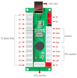 2 Player Ellipse Arcade Kit Oval Bat Joystick Handles LED Chrome Arcade Buttons for Arcade Standard Controller DIY Games MAME