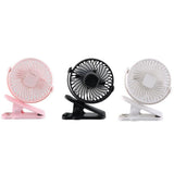720° Portable Clip LED Light USB Mini Fan Rechargeable 1200mAh Office Cooler Car Desktop Home Office Super Mute Small Air Fans