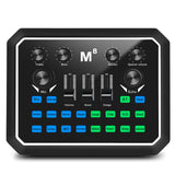 M8 Sound Card Digital Sound Card Live Mixer Microphone Mixer Is Suitable for Live Singing Equipment K Song Recording