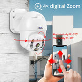 Hiseeu H.265 1080P POE PTZ IP Camera 4X Digital Zoom Two-way Audio 2MP Waterproof Outdoor Security Camera