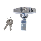 2pcs Anti-theft T-shape Handle Locks with Keys T Handle Garage Door Lock for Distribution Cabinet Caravan Trailer RV Toolbox