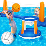 Kids Outdoor Beach Swimming Pool Toys Inflatable Basketball Hoop Set Children Ball Games Volleyball Basketball Water Sports