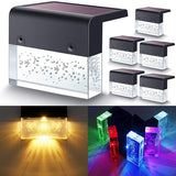 6PCS LED Solar Light Deck Light Fence Light Solar LED Step Light Outdoor Garden Lights Colorful Street Lamp Stair Lights