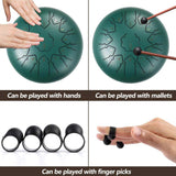 tongue Drum 12 Inch Steel Tongue Drum Set 13 Tune Hand Pan Drum Pad Tank Sticks Carrying Bag Percussion Instruments Accessories