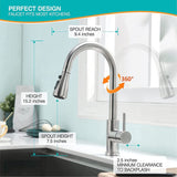Kitchen Faucet With Pull Down Sprayer Brushed Nickel, High Arc Single Handle Kitchen Sink Faucet With Water Lines